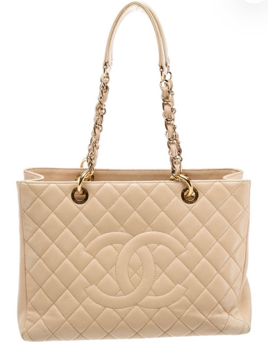 CHANEL Handbags - CHANEL Beige Quilted Caviar GST